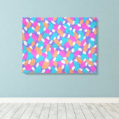 Spring Brushstrokes Kleurrijke Abstracte Art Print (Insitu (Houten vloer))