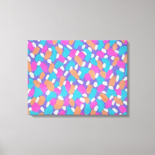 Spring Brushstrokes Kleurrijke Abstracte Art Print (Voorkant)