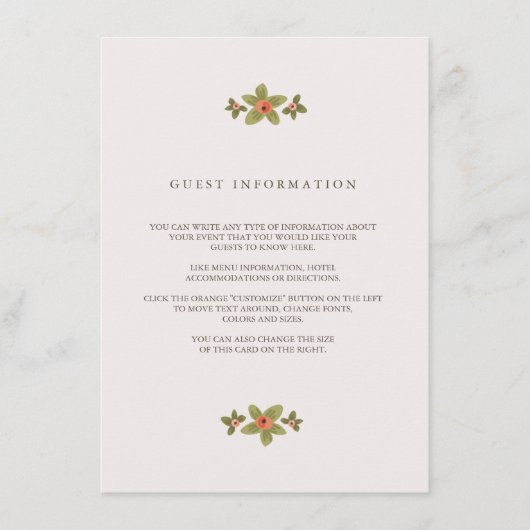 Spring Buds Bruiloft invoegen Kaart (Voorkant)