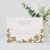 Spring Buds Bruiloft RSVP Kaartje (Staand voorkant)