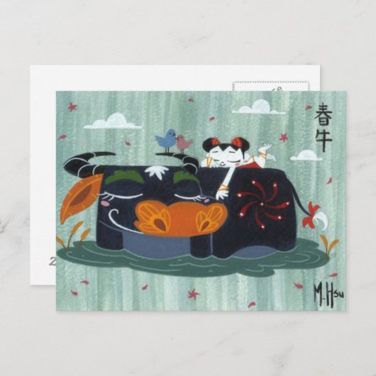 Spring Buffalo Briefkaart (Voorkant / Achterkant)