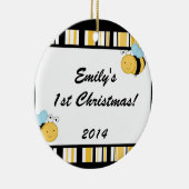 Spring Bumble Bee Personalized Name Ornament (Rechts)