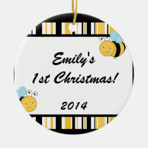 Spring Bumble Bee Personalized Name Ornament