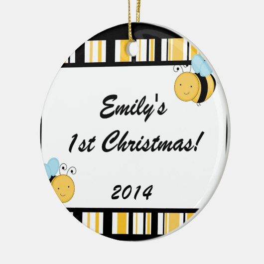 Spring Bumble Bee Personalized Name Ornament (Links)