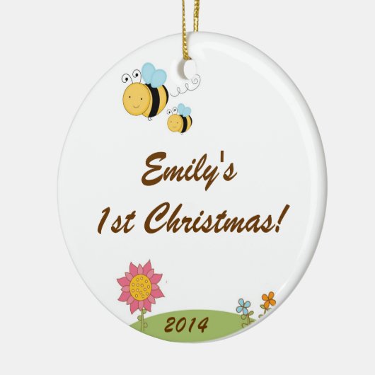 Spring Bumble Bee Personalized Name Ornament (Links)