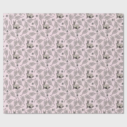 Spring Bunnies Easter Pink Cadeaupapier (Vlak)