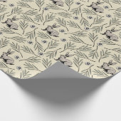 Spring Bunnies Easter Yellow Cadeaupapier (Hoek)