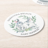 Spring Bunny Baby shower aandenken Ronde Kartonnen Onderzetter (Gebogen)