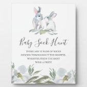 Spring Bunny Baby shower Games Plaque Fotoplaat (Voorkant)