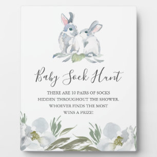 Spring Bunny Baby shower Games Plaque Fotoplaat