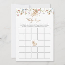 Spring Bunny Baby shower spel Baby Bingo spel