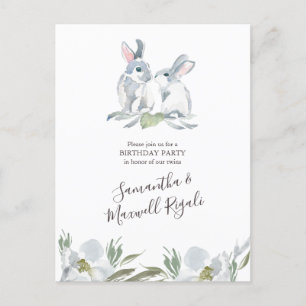 Spring Bunny Birthday Uitnodiging Briefkaart