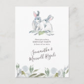 Spring Bunny Birthday Uitnodiging Briefkaart (Voorkant)