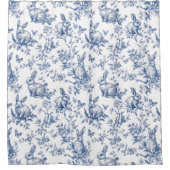 Spring Bunny Blue Chinoiserie Badkamer Douchegordijn (Voorkant)