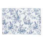 Spring Bunny Blue Chinoiserie Bed Kussensloop (Voorkant)