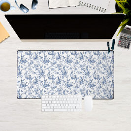 Spring Bunny Blue Chinoiserie Bureaumat