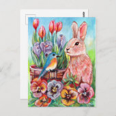 Spring Bunny Briefkaart (Voorkant / Achterkant)