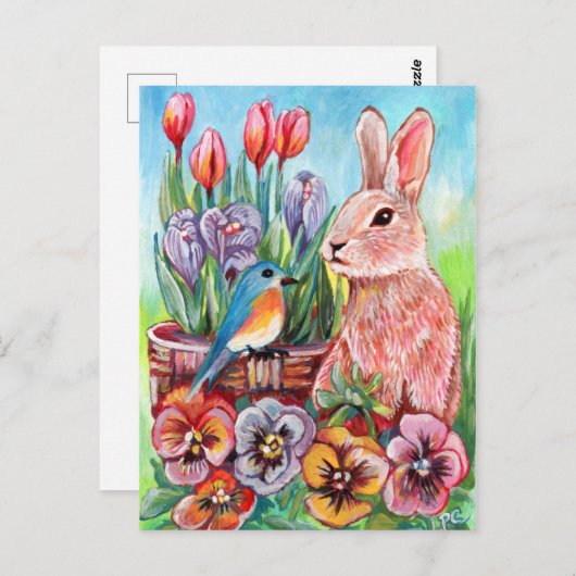 Spring Bunny Briefkaart (Voorkant / Achterkant)