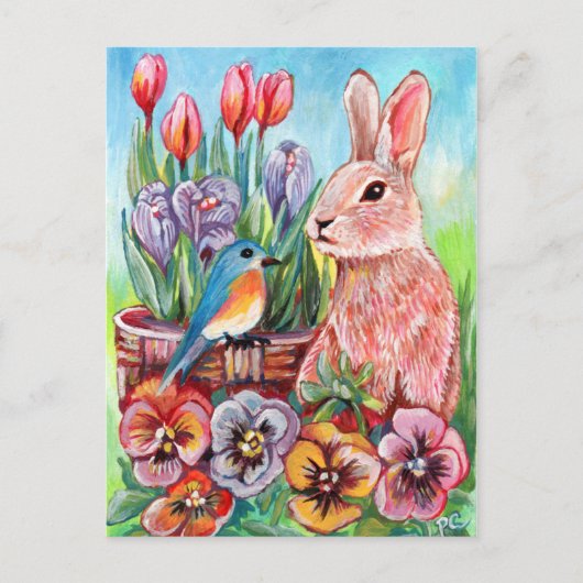 Spring Bunny Briefkaart (Voorkant)