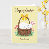 Spring Bunny Couple Easter Card Kaart (Gele Bloem)