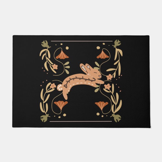 Spring Bunny Cute Scandinavian Style Deurmat (Voorkant)