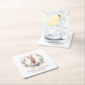 Spring Bunny Easter Egg Krans gepersonaliseerd Kartonnen Onderzetters (Insitu)