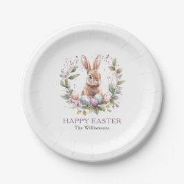 Spring Bunny Easter Egg Krans gepersonaliseerd Papieren Bordje