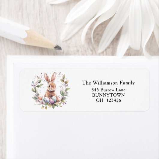 Spring Bunny Easter Eggs Garland Etiket (Insitu)