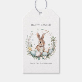 Spring Bunny Easter Eggs Garland gepersonaliseerd Cadeaulabel