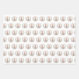 Spring Bunny Easter Eggs Garland Krans Inpakpapier Vel