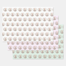 Spring Bunny Easter Eggs Garland Krans Inpakpapier Vel
