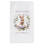 Spring Bunny Easter Eggs Krans gepersonaliseerd Klein Cadeauzakje (Achterkant)