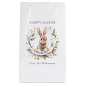 Spring Bunny Easter Eggs Krans gepersonaliseerd Klein Cadeauzakje (Voorkant)