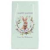 Spring Bunny Easter Eggs Krans gepersonaliseerd Klein Cadeauzakje (Voorkant)