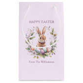 Spring Bunny Easter Eggs Krans gepersonaliseerd Klein Cadeauzakje (Achterkant)