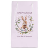 Spring Bunny Easter Eggs Krans gepersonaliseerd Klein Cadeauzakje (Voorkant)