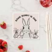 Spring Bunny eerste verjaardag Servet (Insitu)