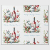 Spring Bunny en wijn inpakpapier (Vlak)