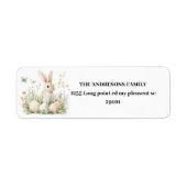 Spring Bunny & Floral Pasen Etiket (Voorkant)