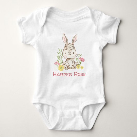 Spring Bunny - Gepersonaliseerd Romper (Voorkant)