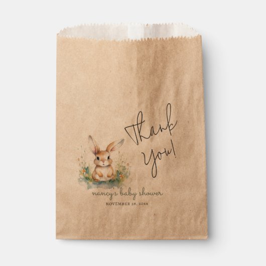 Spring Bunny Geslacht Neutraal Bedankt Bedankzakje (Voorkant)