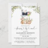 Spring Bunny Greenery | Baby shower per post Kaart (Voorkant)