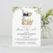 Spring Bunny Greenery | Baby shower per post Kaart (Staand voorkant)