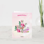 Spring Bunny Happy Paast Waterverf Floral Green Feestdagen Kaart (Achterkant)