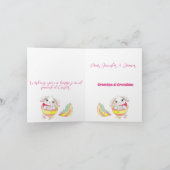 Spring Bunny Happy Paast Waterverf Floral Green Feestdagen Kaart (Binnen)