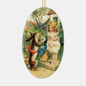Spring Bunny Holiday Girl  Pasen Ornament (Rechts)