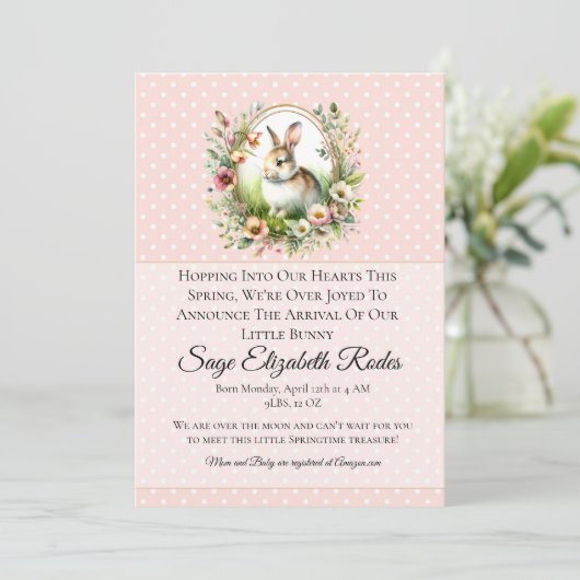 Spring Bunny Kaart (Staand voorkant)