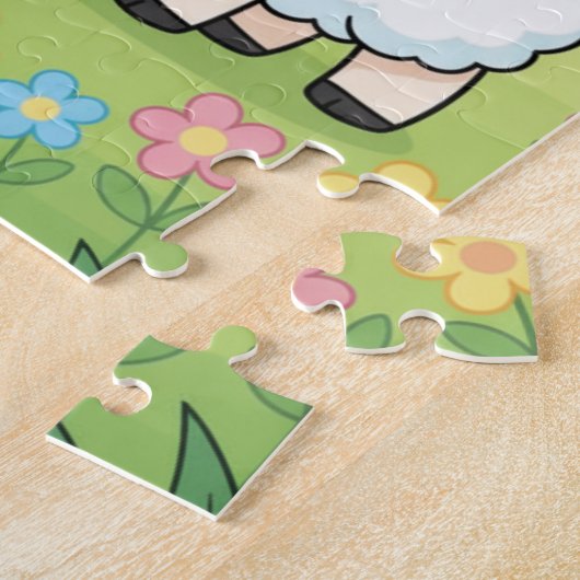 Spring Bunny Kids Puzzle | Bunny Lamb Chick Educat Legpuzzel (Zijkant)