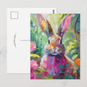 Spring Bunny Kleurrijke Moderne Abstracte Kunst Briefkaart (Voorkant / Achterkant)
