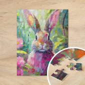Spring Bunny Kleurrijke Moderne Abstracte Kunst Legpuzzel